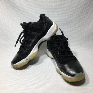 Nike Air Jordan 11 Retro Low Barons Shoes Men's size 9 black white 528895-010